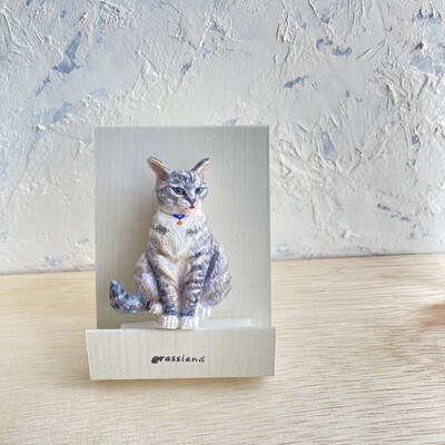 桜並木をお散歩猫ちゃん(手描き♪)ヘアゴム  ポニーフック　ブローチ　ペンダント 桜並木をお散歩猫ちゃん(手描き♪)ヘアゴム ポニーフック ブローチ