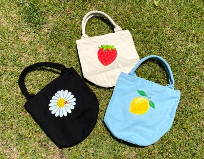 ネモフィラ グラニーバックLサイズ ハンドメイド 呑み込ん 