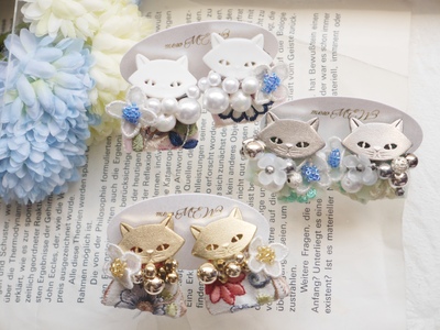 じゃれねこちゃんのマカロン小物入れ とらねこ×ブルーベリー こまかく